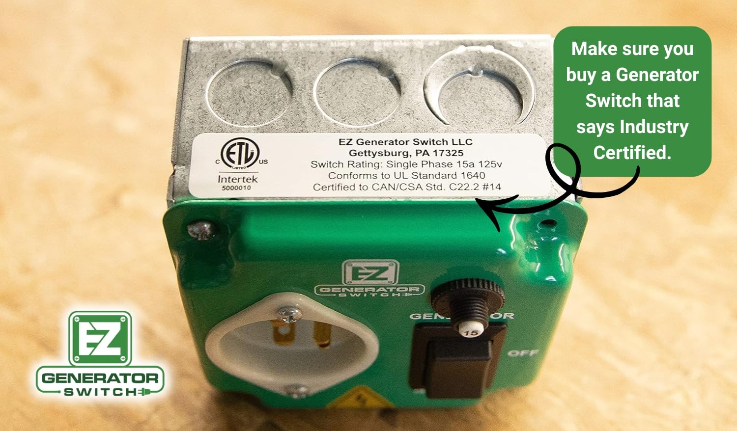 EZ Generator Switch wiring terminals with clear labels for quick installation