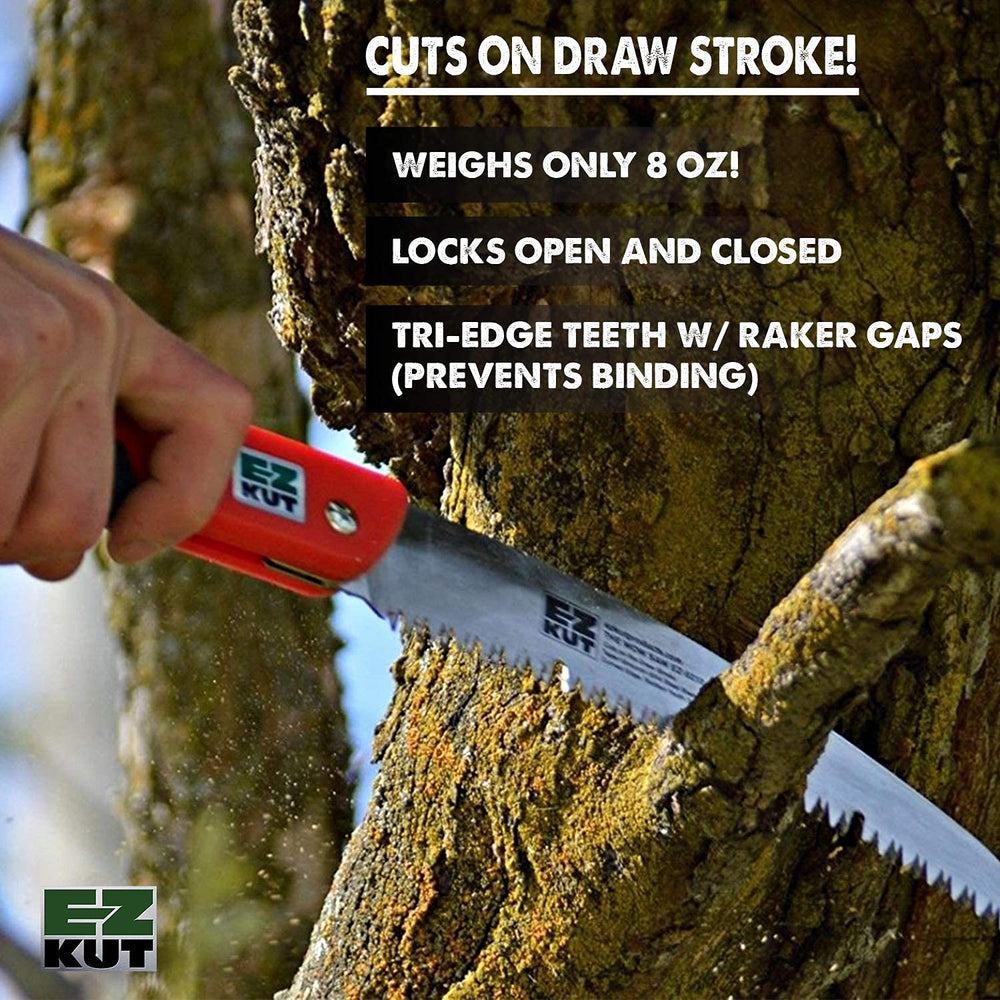 EZ Kut blade teeth and slots macro showing sap-reducing tooth pattern