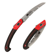 EZ Kut folded saw front view showing compact portable design and safe storage