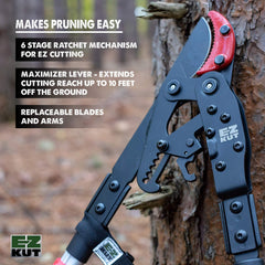 EZ Kut ratchet mechanism detail demonstrating multi-stage leverage for easier cutting