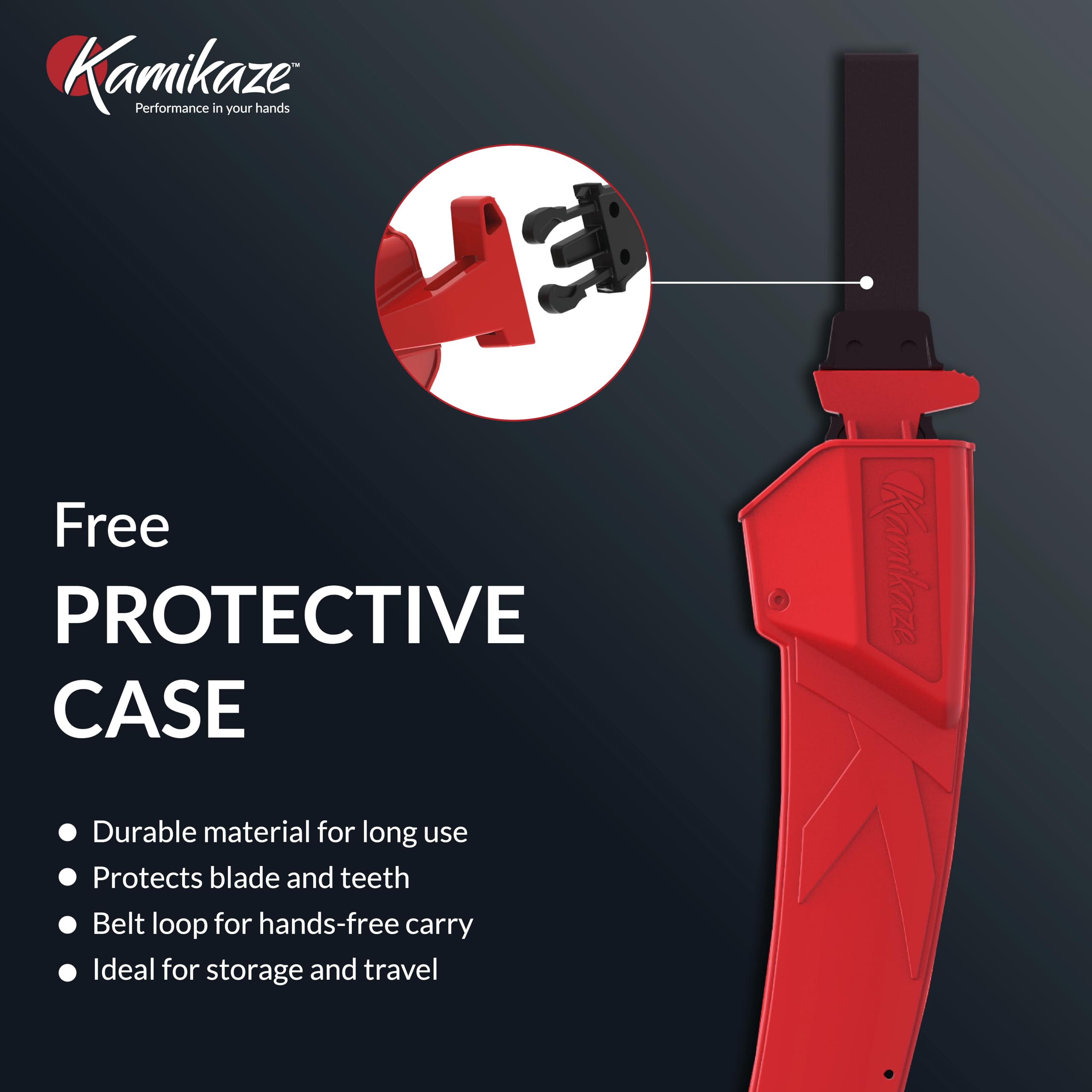 EZ Kut Kamikaze scabbard ventilation slots detail to help prevent blade corrosion