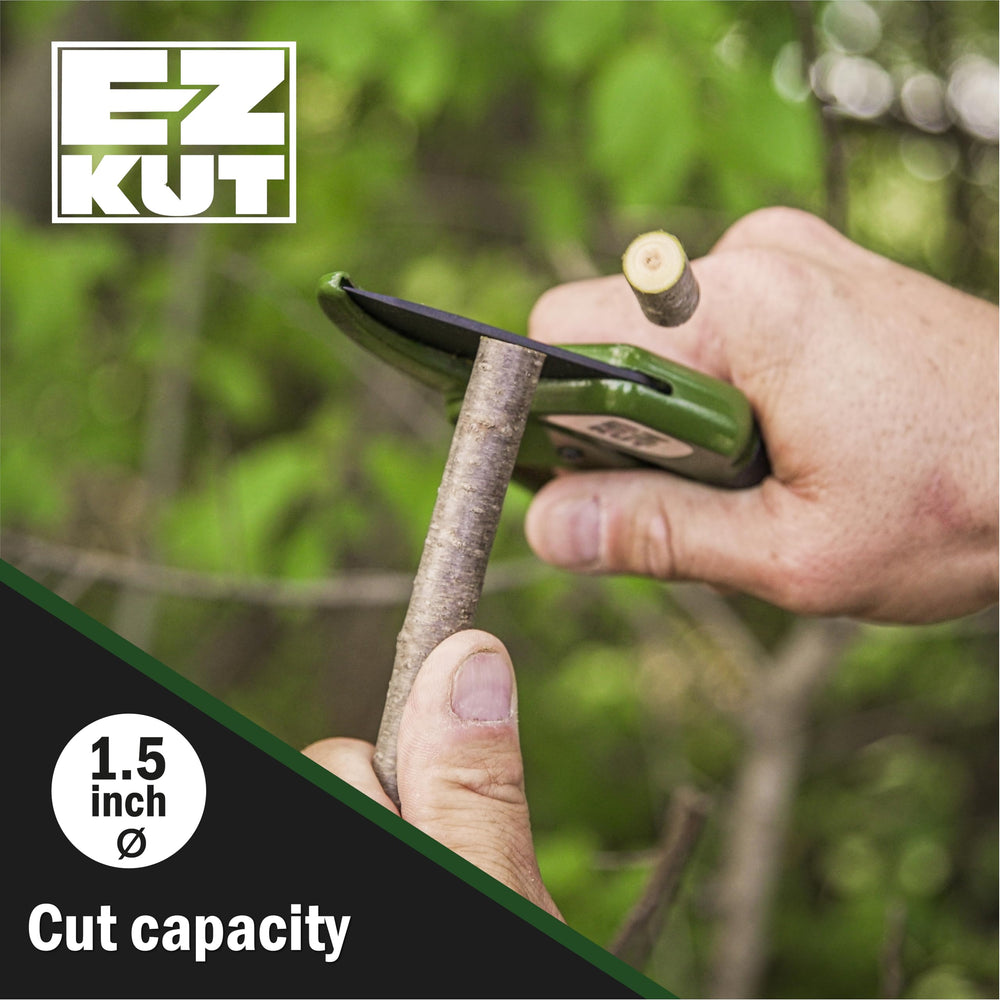 EZ Kut exposed ratcheting mechanism illustrating low-effort multi-step cutting