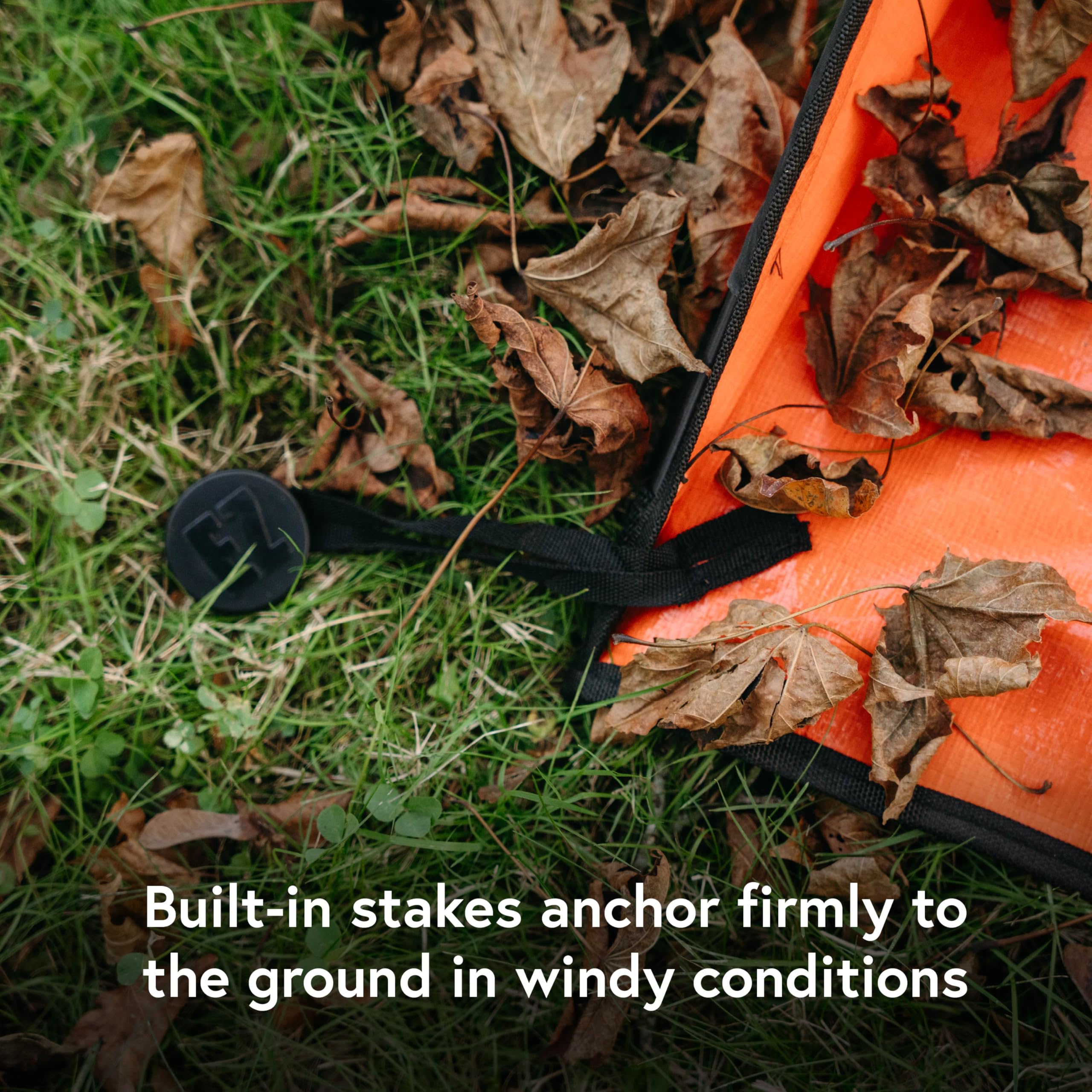 EZ Leaf Hauler folded flat for compact storage and space-saving benefit