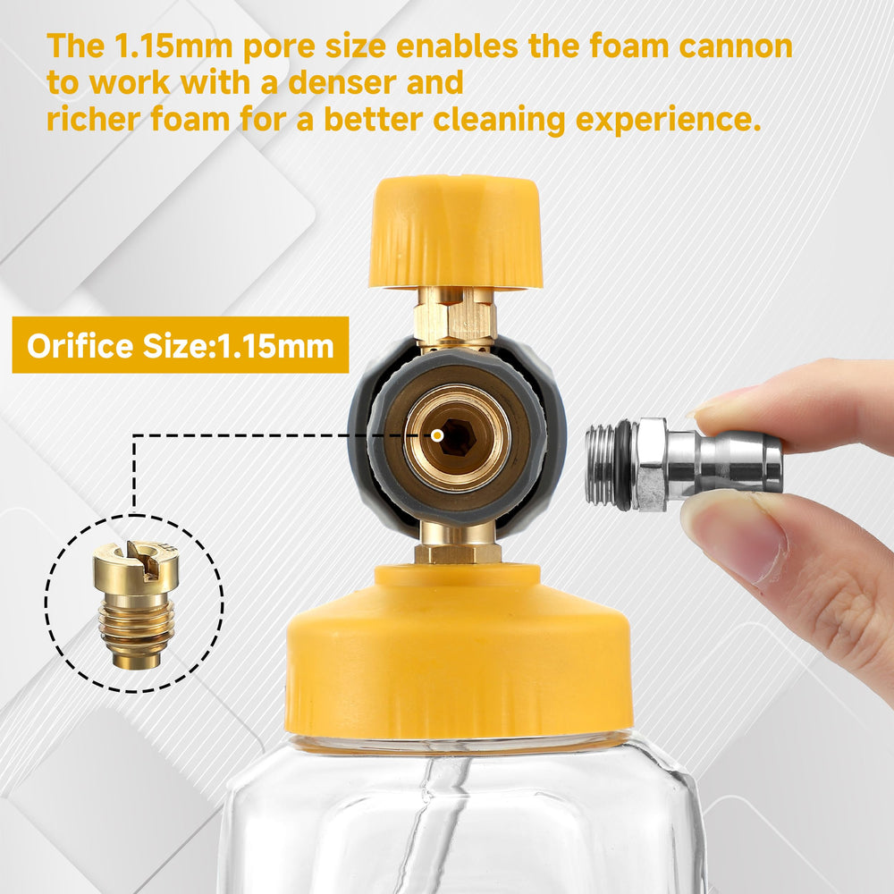 EZALOR M22 and 1/4" quick connector close-up for secure compatibility