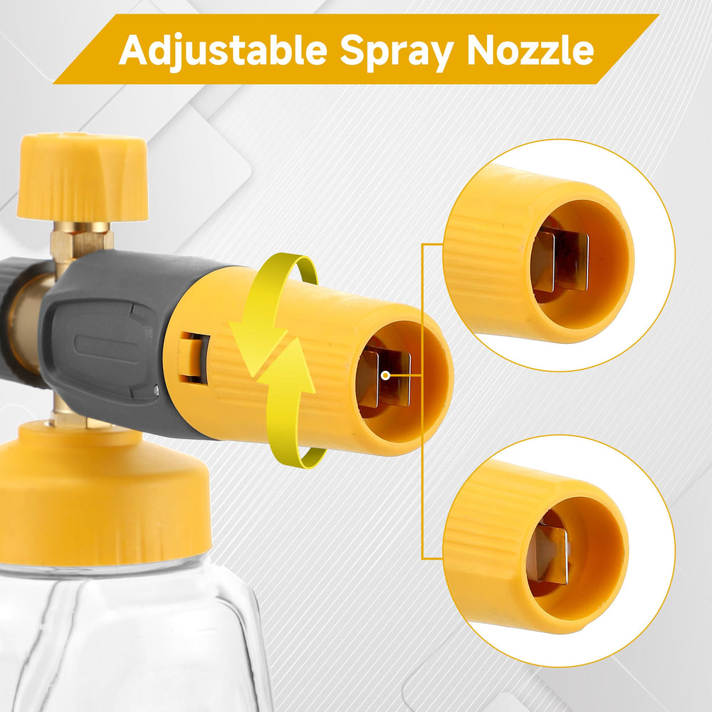 EZALOR front nozzle rotated between jet and fan spray for versatile cleaning