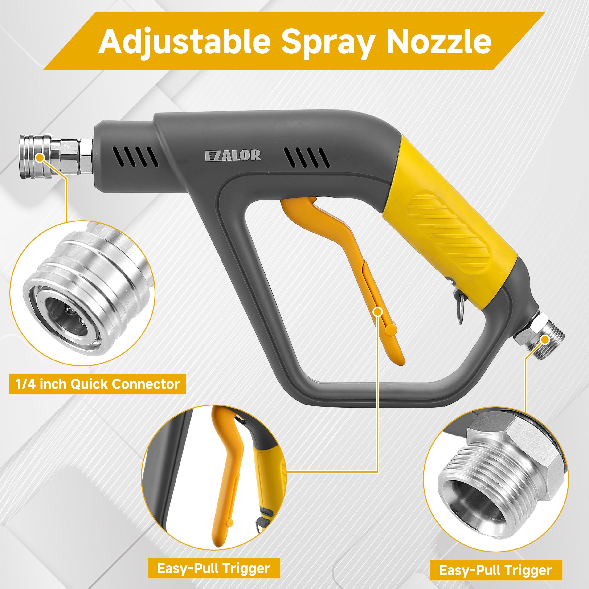 EZALOR foam cannon in use on car showing thick foam coverage