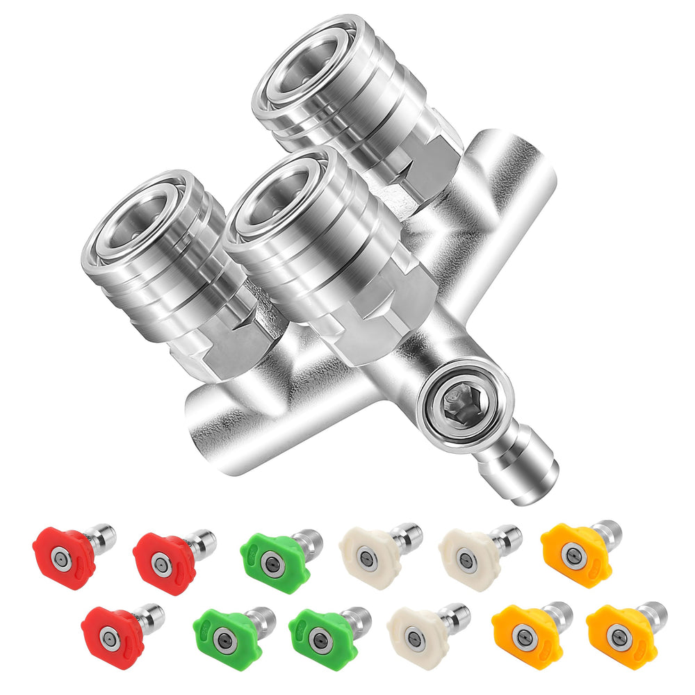 EZALOR triple nozzle front view showing three outlets, faster cleaning coverage