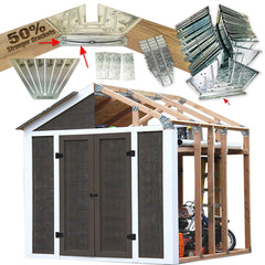 EZ BUILDER front assembled shed framing shows fast, sturdy build