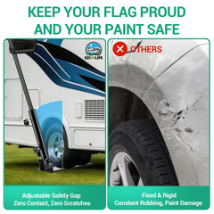 EZIRVLIFE assembled 10ft pole mounted on truck tailgate showing visibility benefit strong display