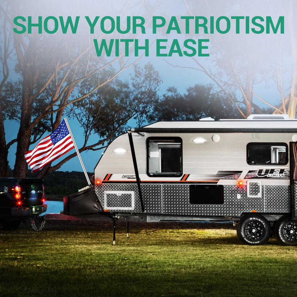 EZIRVLIFE lifestyle campsite display showing proud flag visibility