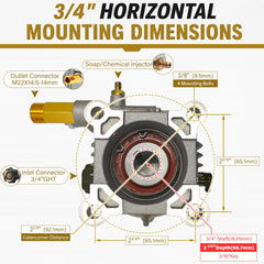 EZJOB side view of SAE flange and mounting holes for proper fitment