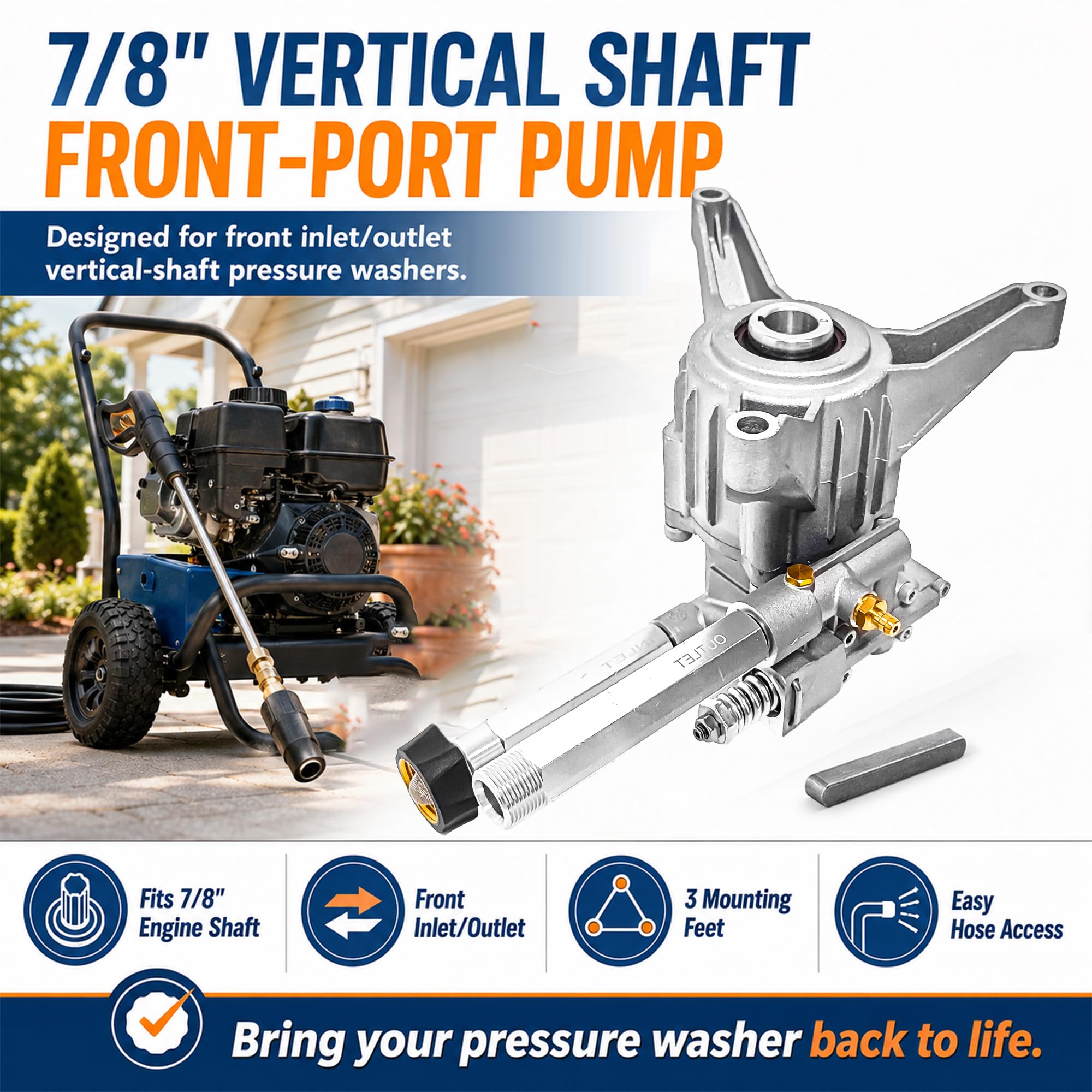 EZJOB pump next to a hand showing scale and compact footprint benefit