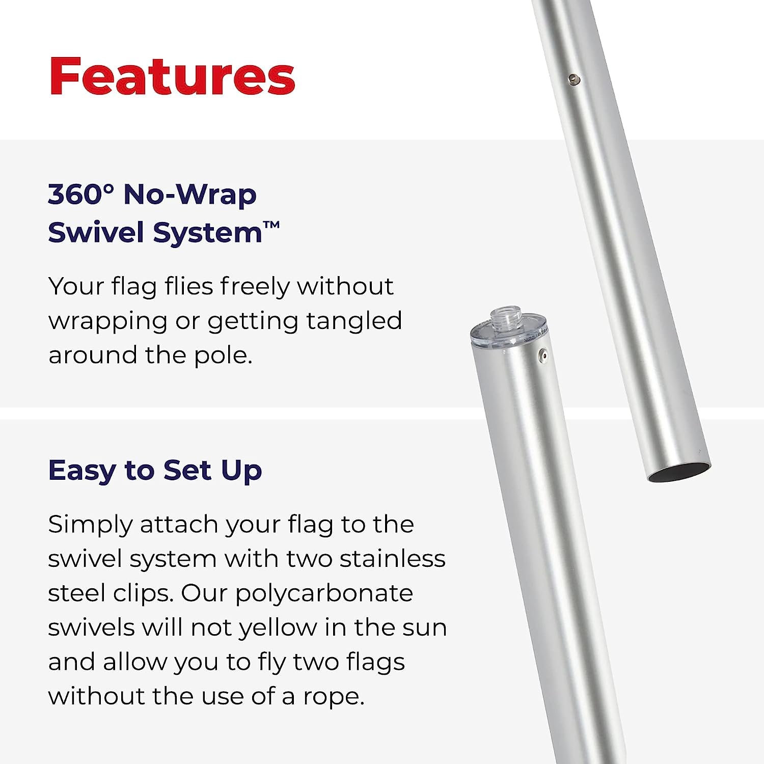 Ezpole Defender gold ball top mounted, attractive rust-free accent