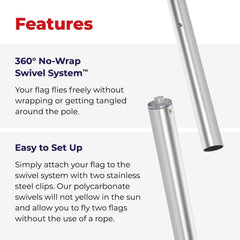 Ezpole Defender gold ball top mounted, attractive rust-free accent