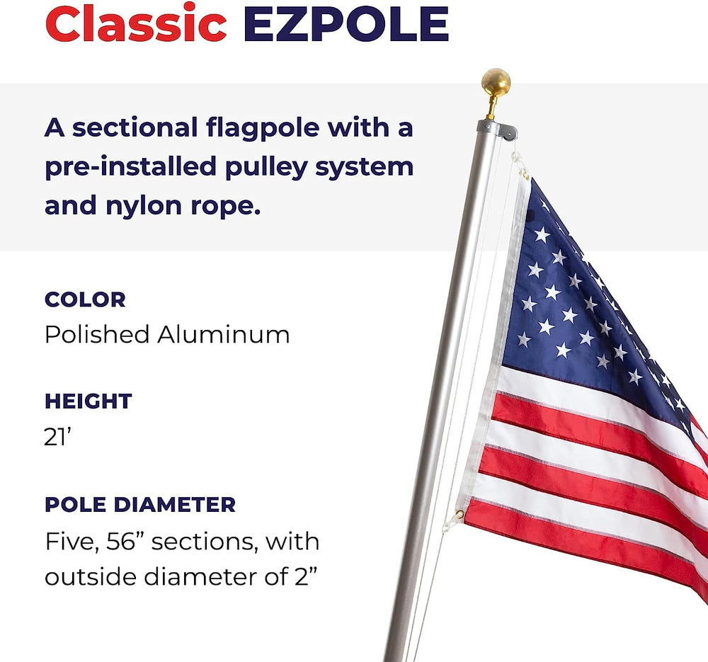 Ezpole pole installed at a home demonstrating easy everyday display benefit.