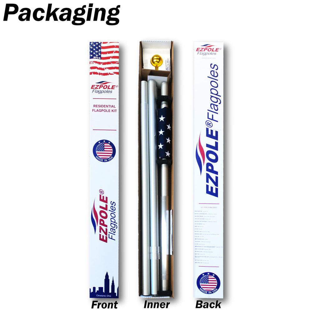 Ezpole next-to-house scale comparison showing appropriate 21ft height benefit.