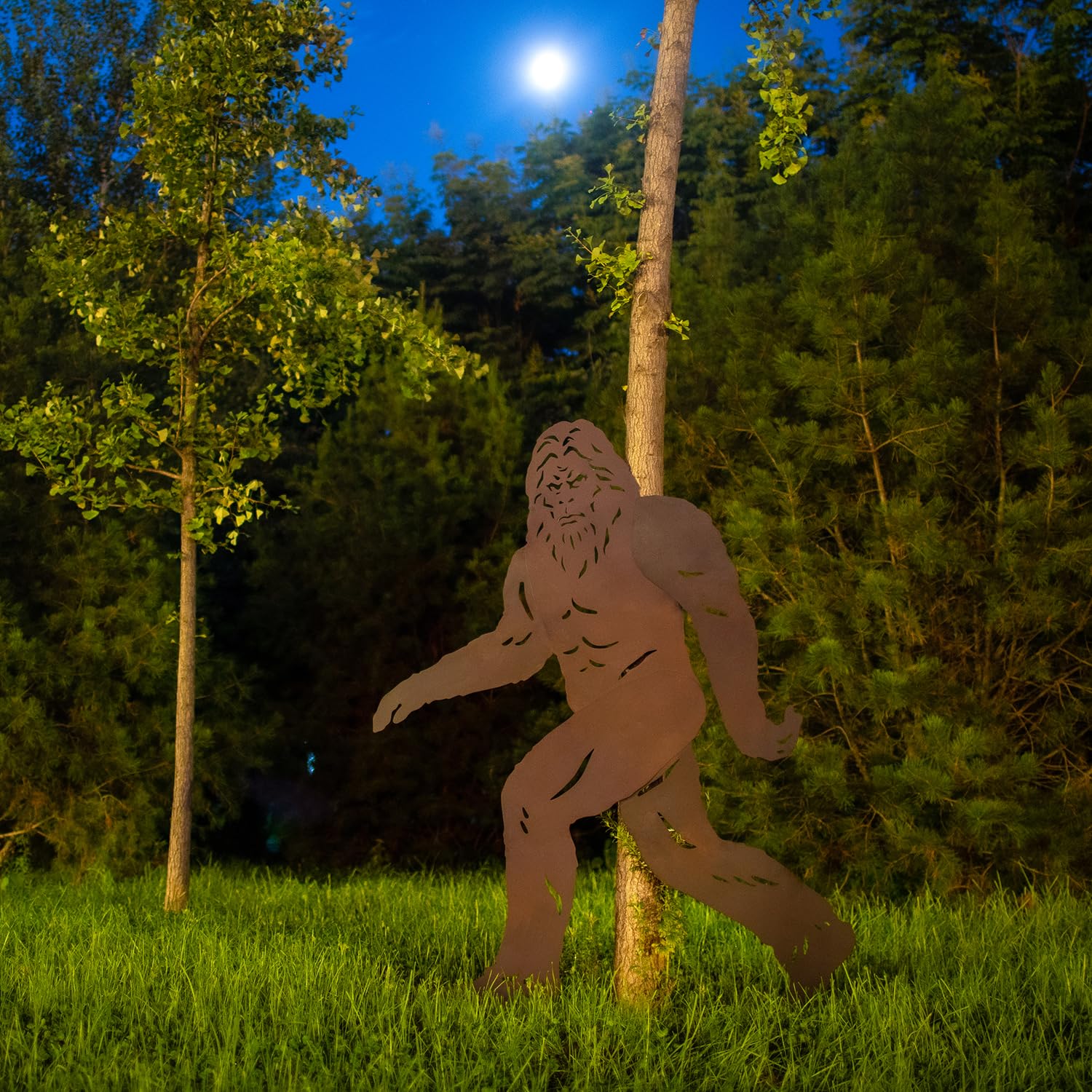 EZTZEN Bigfoot next to a person for scale and visual context