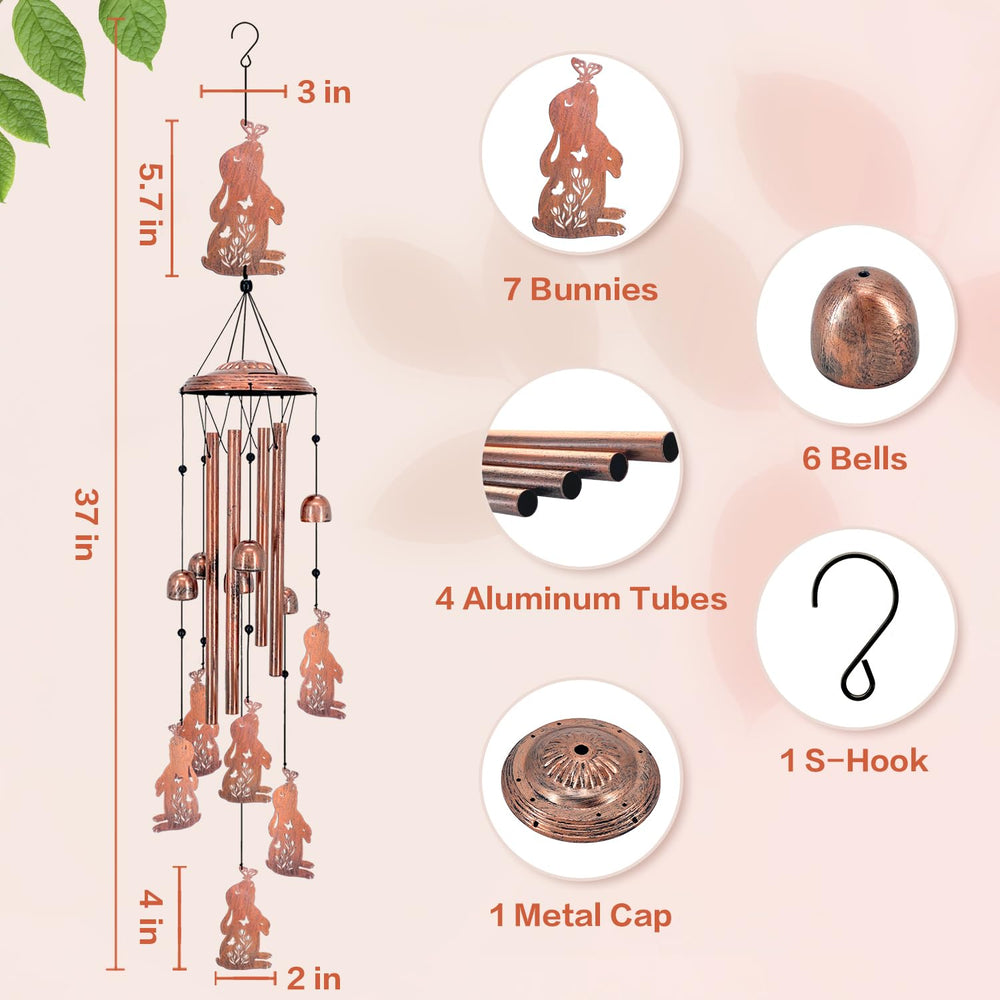EZTZEN view of aluminum tubes and bells for clear, pleasant melodic sound