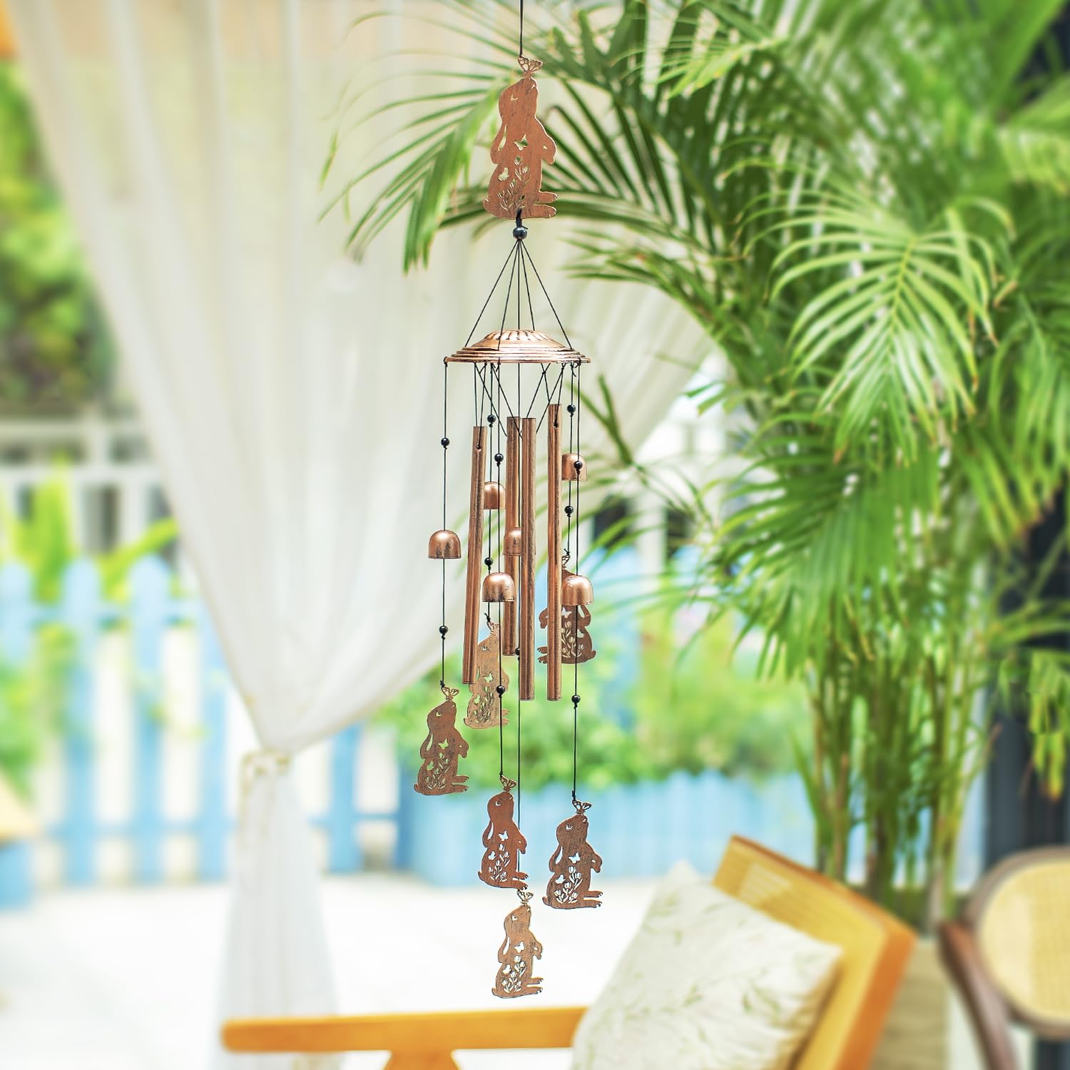 EZTZEN wind chime hanging on porch adding tranquility and decorative charm
