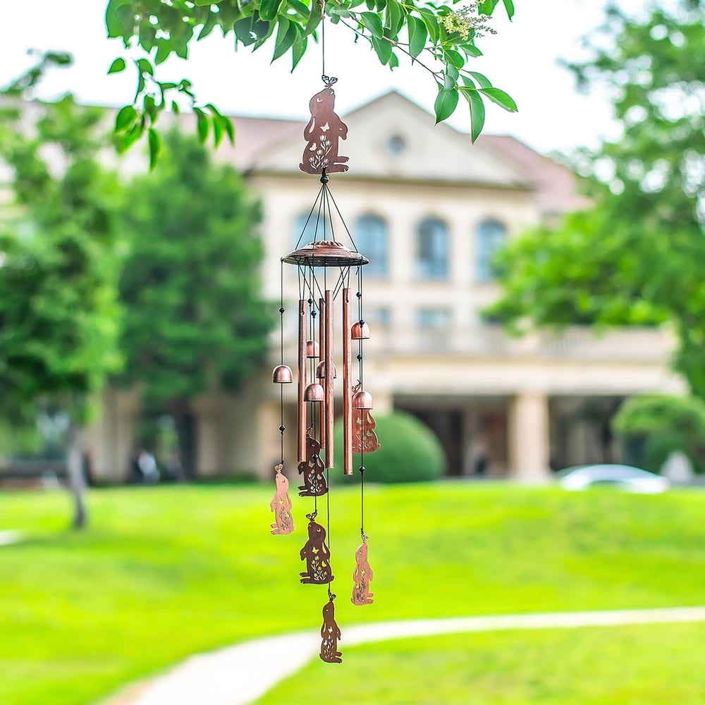 EZTZEN wind chime in garden creating peaceful atmosphere and visual focal point