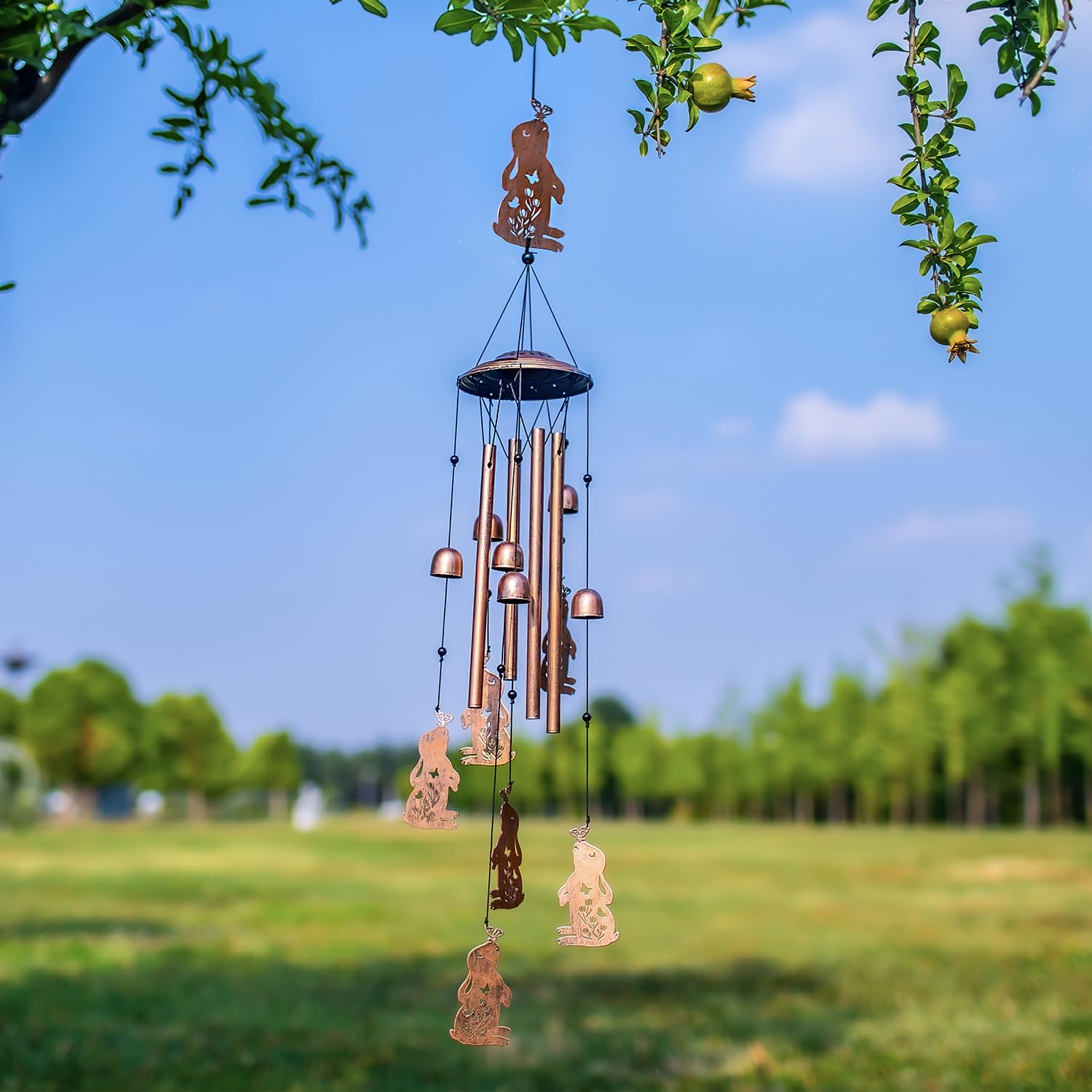 EZTZEN chime held by hand to show scale and easy hanging length