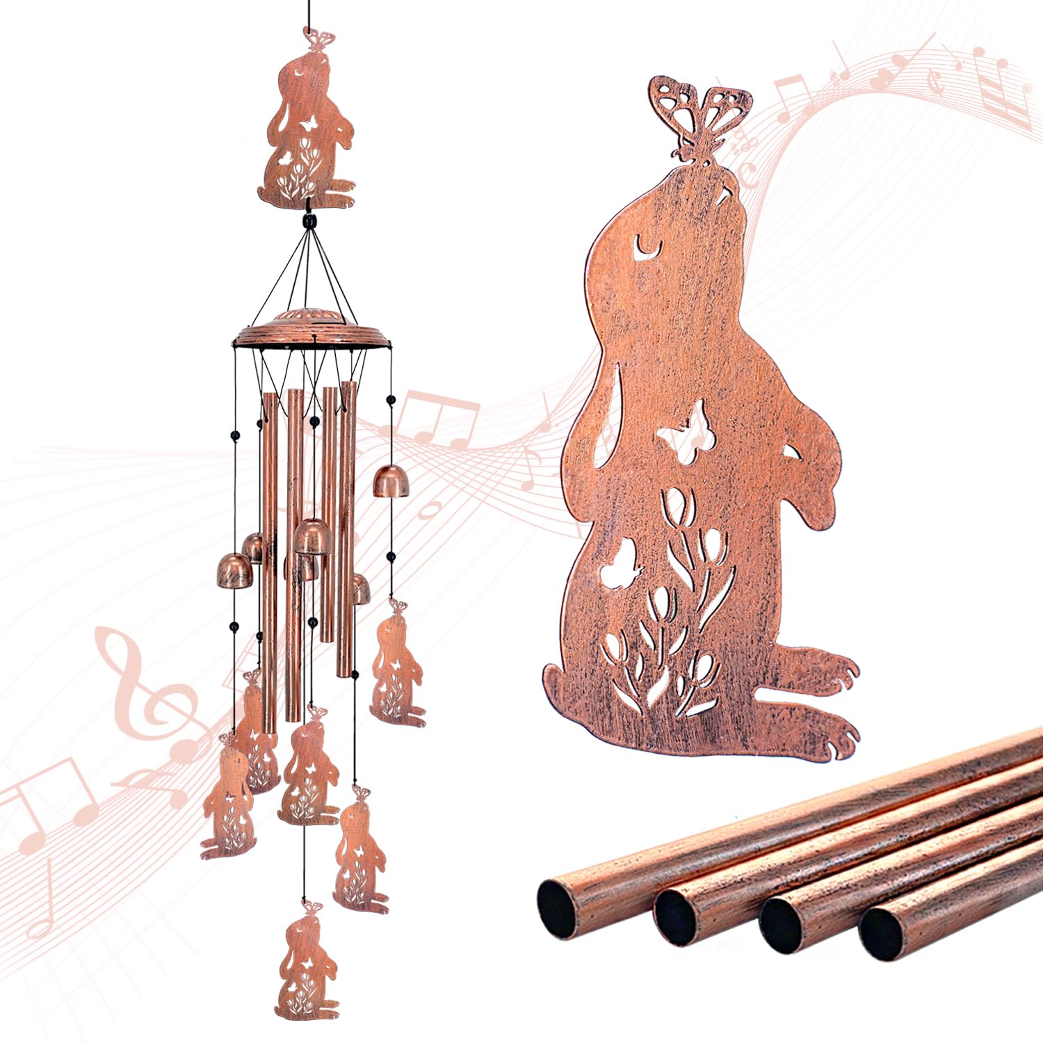 EZTZEN full front view of wind chime showing balanced design and inviting tones
