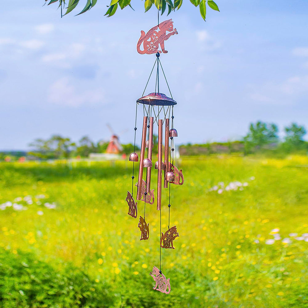 EZTZEN wind chime suspended from a tree adding movement to garden scenes