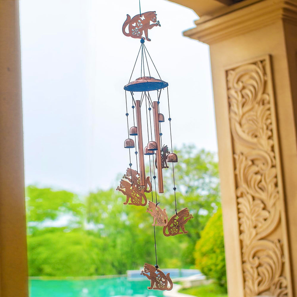 EZTZEN chime hung on a porch creating relaxing ambiance and curb appeal