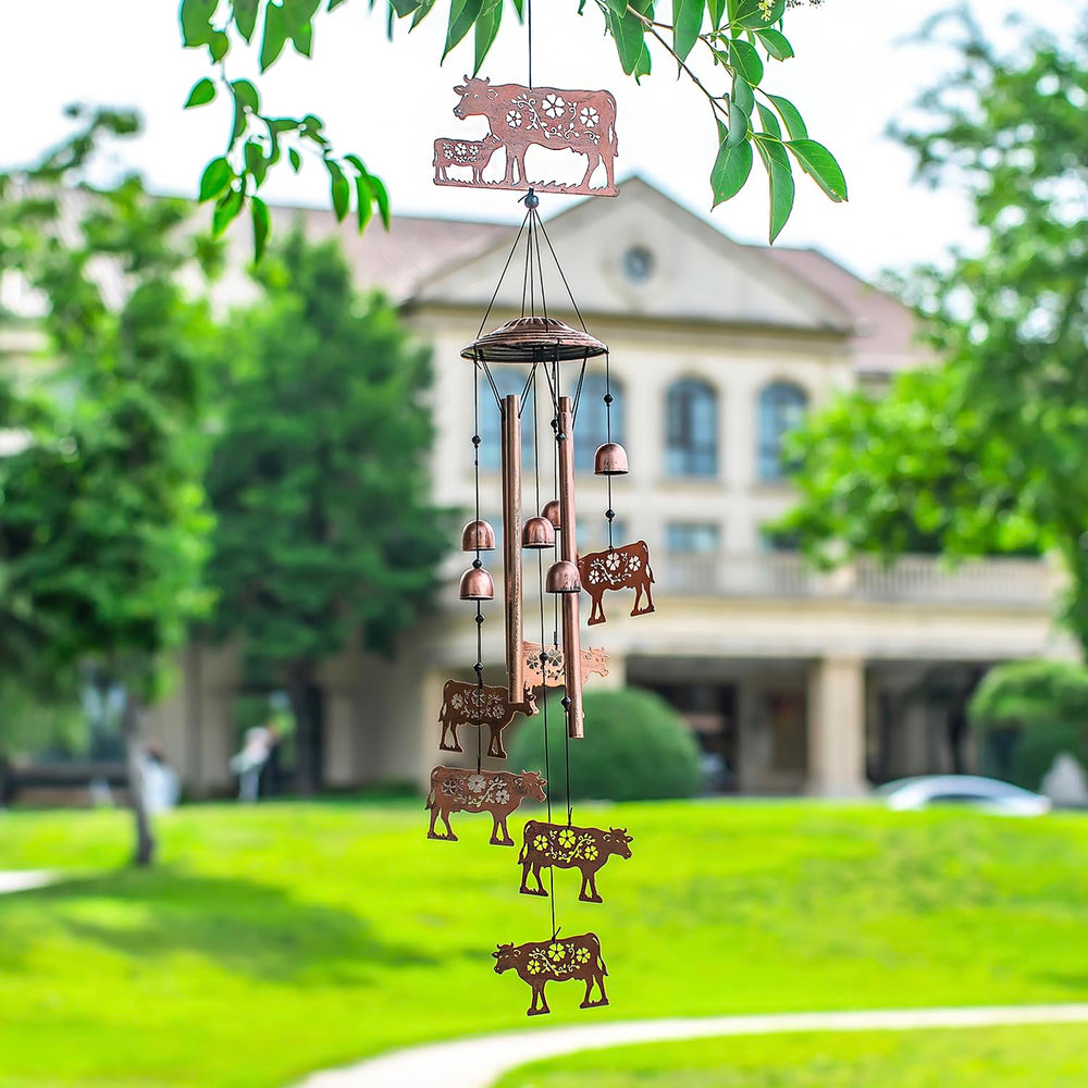 EZTZEN hanging on porch illustrating outdoor placement and soothing sound
