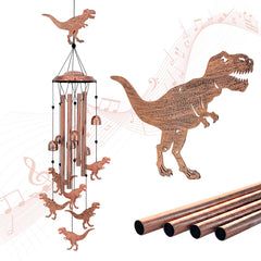 EZTZEN dinosaur wind chime front view showing full length and charming design for curb appeal