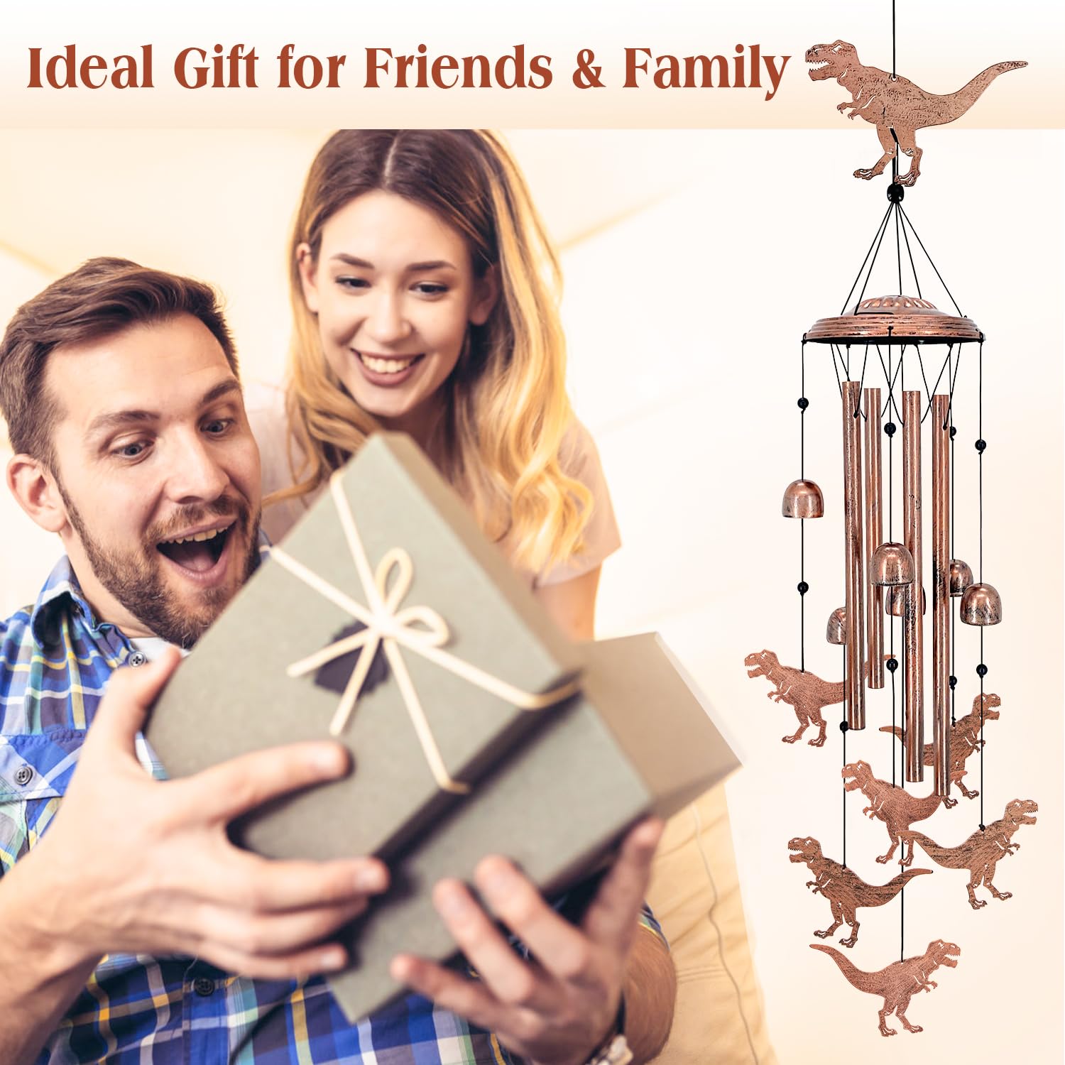EZTZEN wind chime hung on a porch creating calming sounds and welcoming ambience