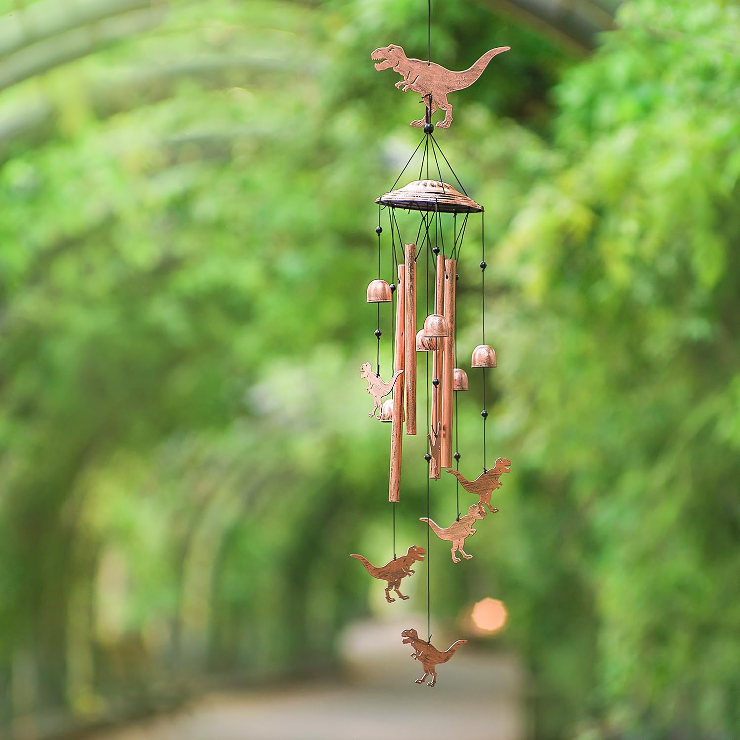 EZTZEN wind chime beside a ruler for scale showing 37 inch length and easy placement