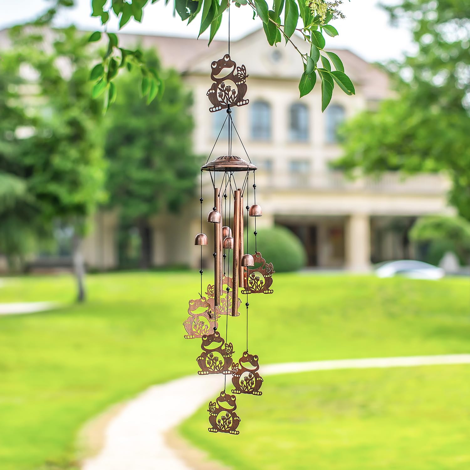 EZTZEN chime placed in garden enhancing yard decor and ambiance