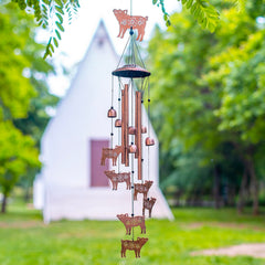 EZTZEN pig wind chime close-up of the large pig ornament highlighting handcrafted detailing and charm