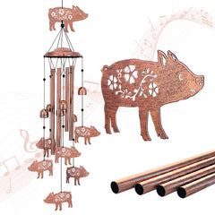 EZTZEN pig wind chime front view showing full decorative layout and charm