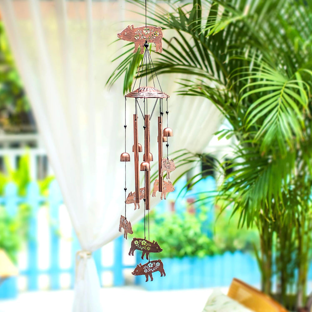 EZTZEN chime hung on porch showing outdoor ambiance and curb appeal