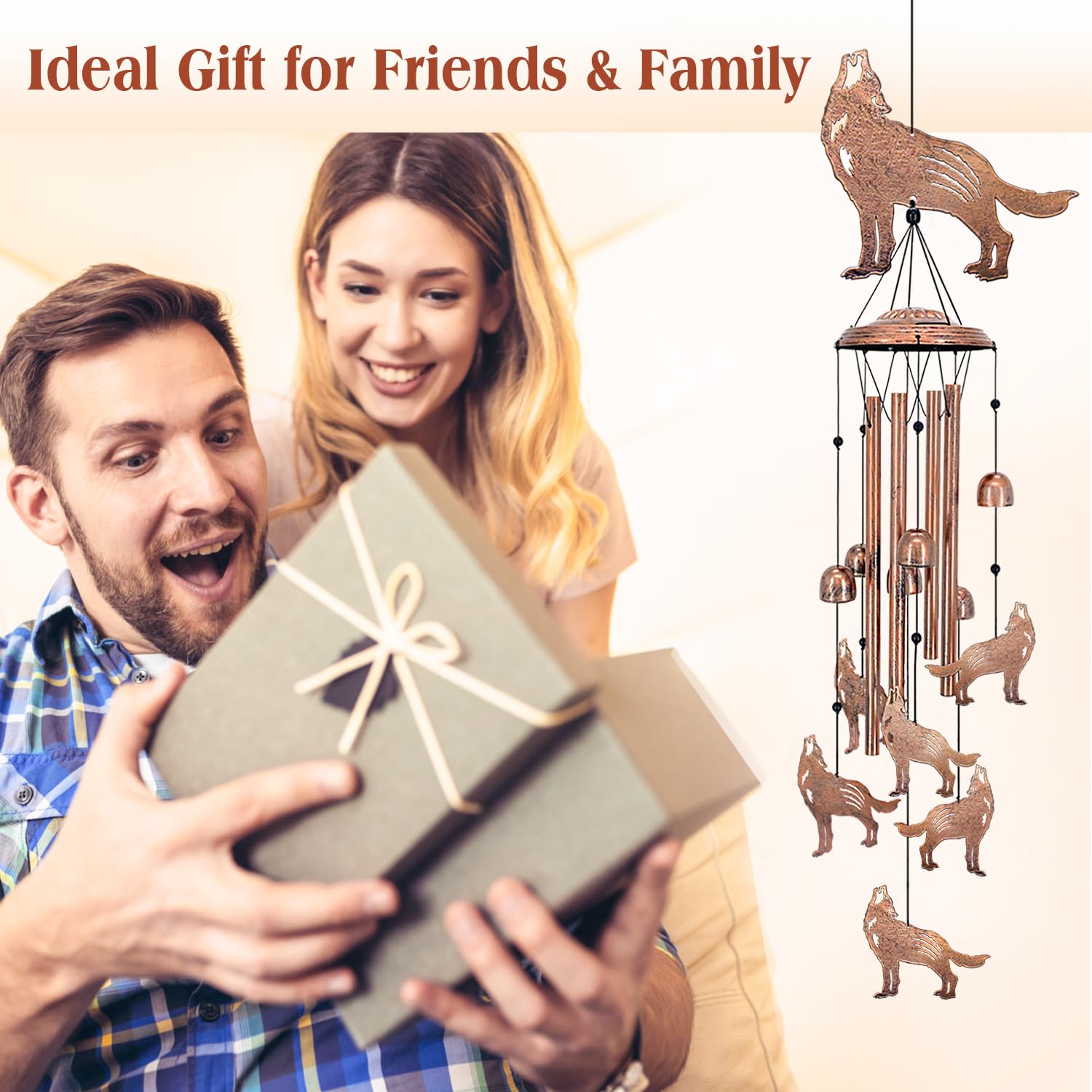 EZTZEN wind chime on a porch creating cozy outdoor ambiance