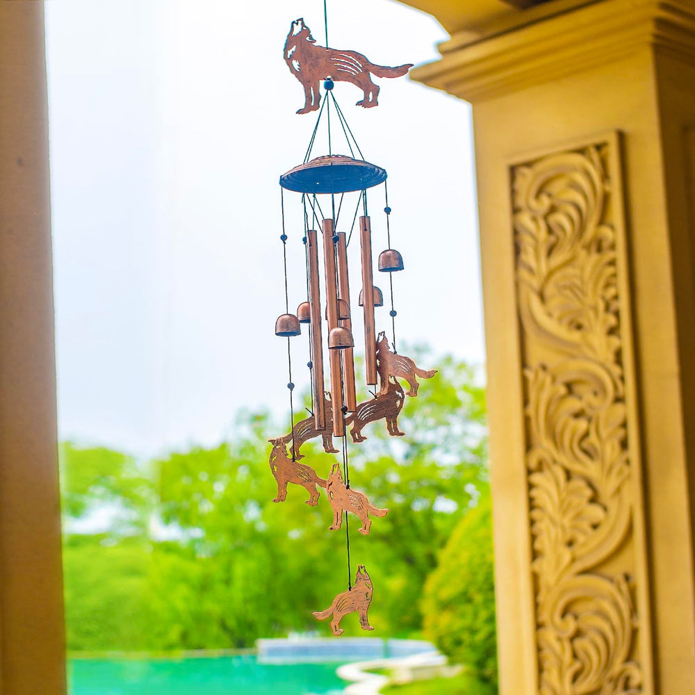 EZTZEN wind chime beside ruler showing 37-inch size and scale