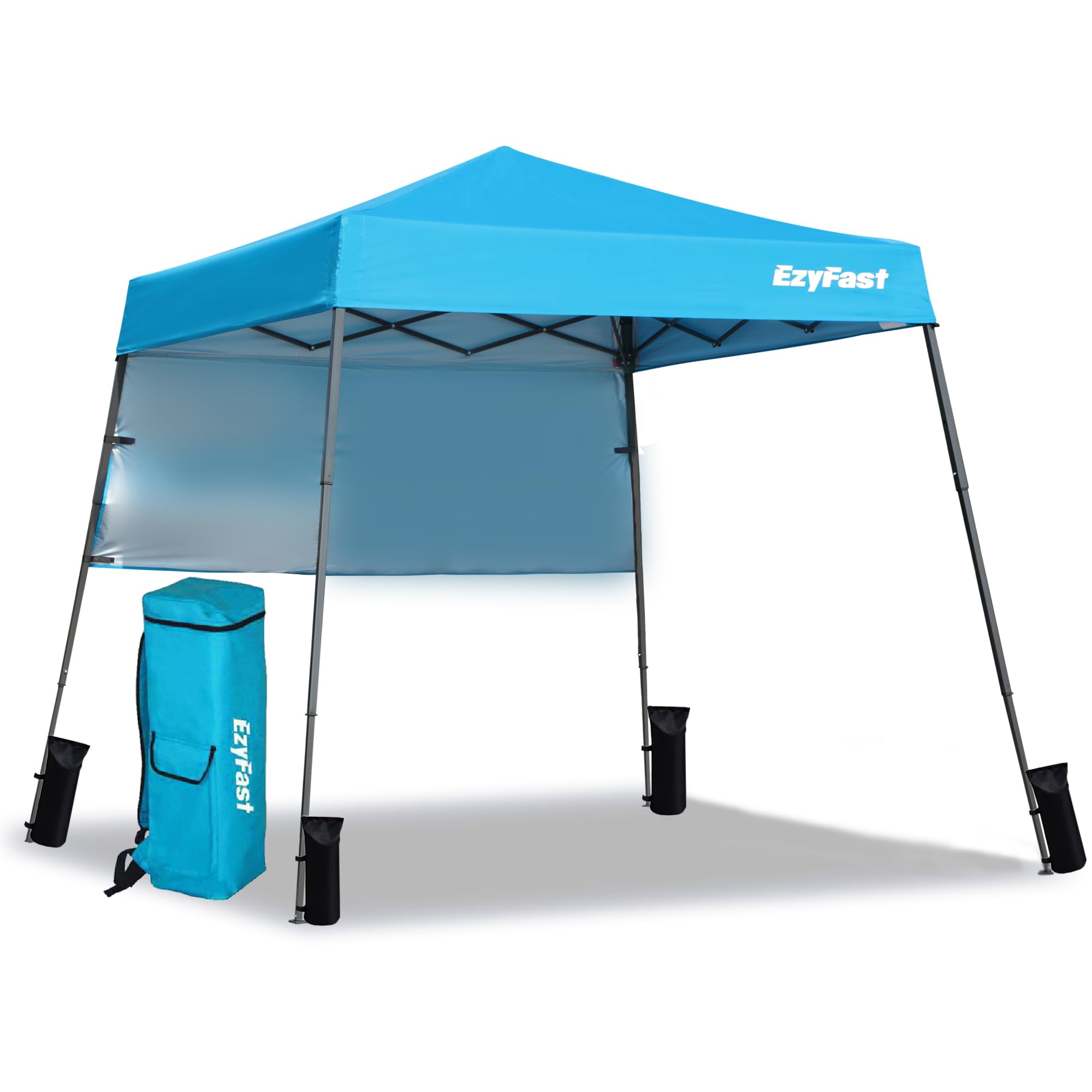 EzyFast front view open canopy showing roomy shade and family comfort