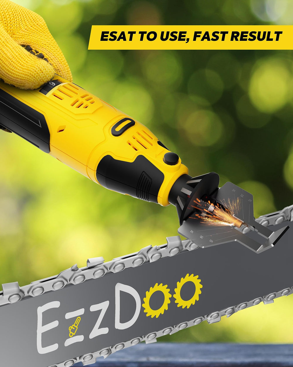 EzzDoo tool held in hand illustrating compact size and easy handling