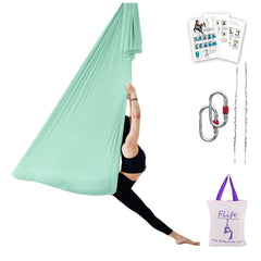 F.Life hammock front view showing kit and light green fabric for reliable practice