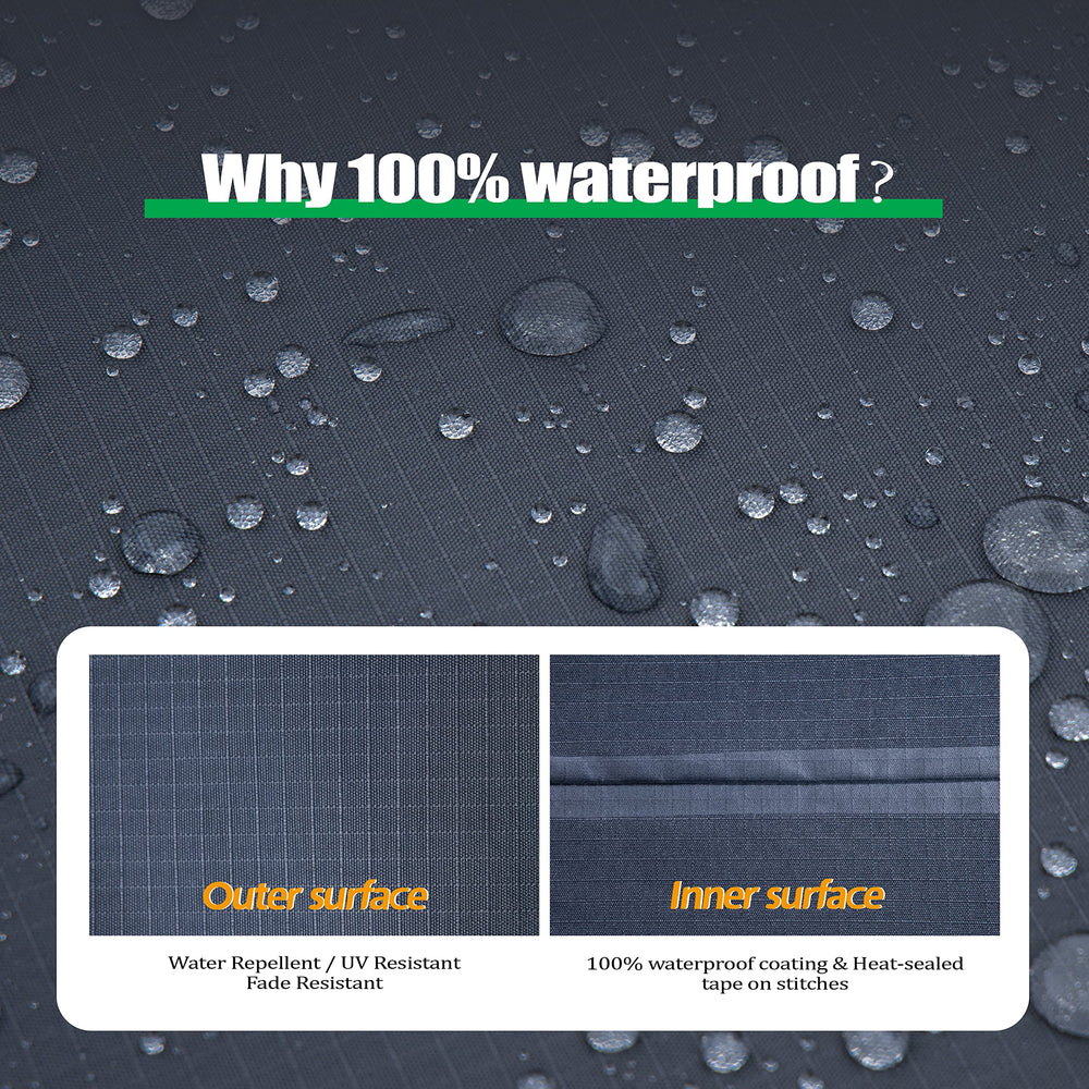 F&J Outdoors funda instalada en una terraza protegiendo silla del exterior