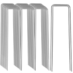FAAYUCK front view of packaged 12 inch galvanized landscape staples showing quantity and durability benefit