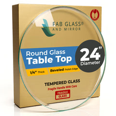 Fab Glass and Mirror front view of boxed 24-inch table top for safe delivery