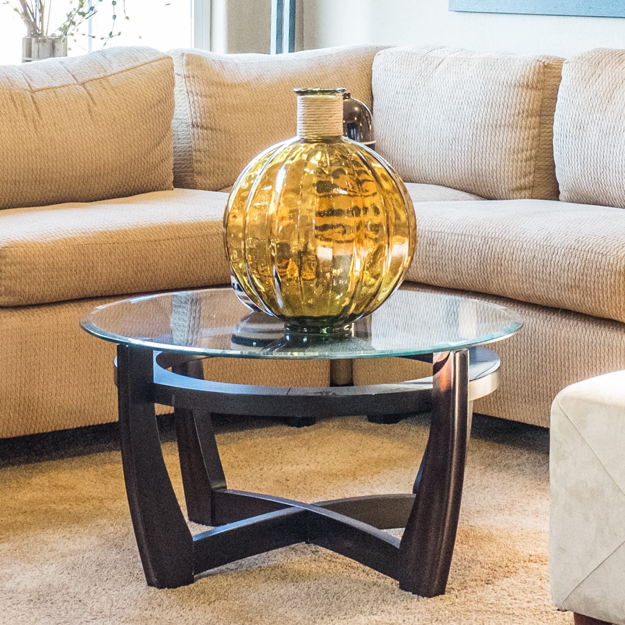 Fab Glass and Mirror next to ruler showing precise 24-inch diameter for correct fitting