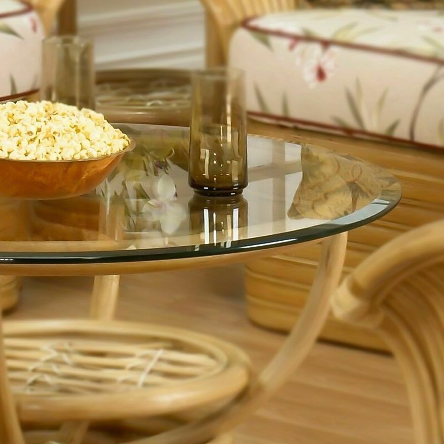 Fab Glass and Mirror on metal pedestal showing versatile tabletop use