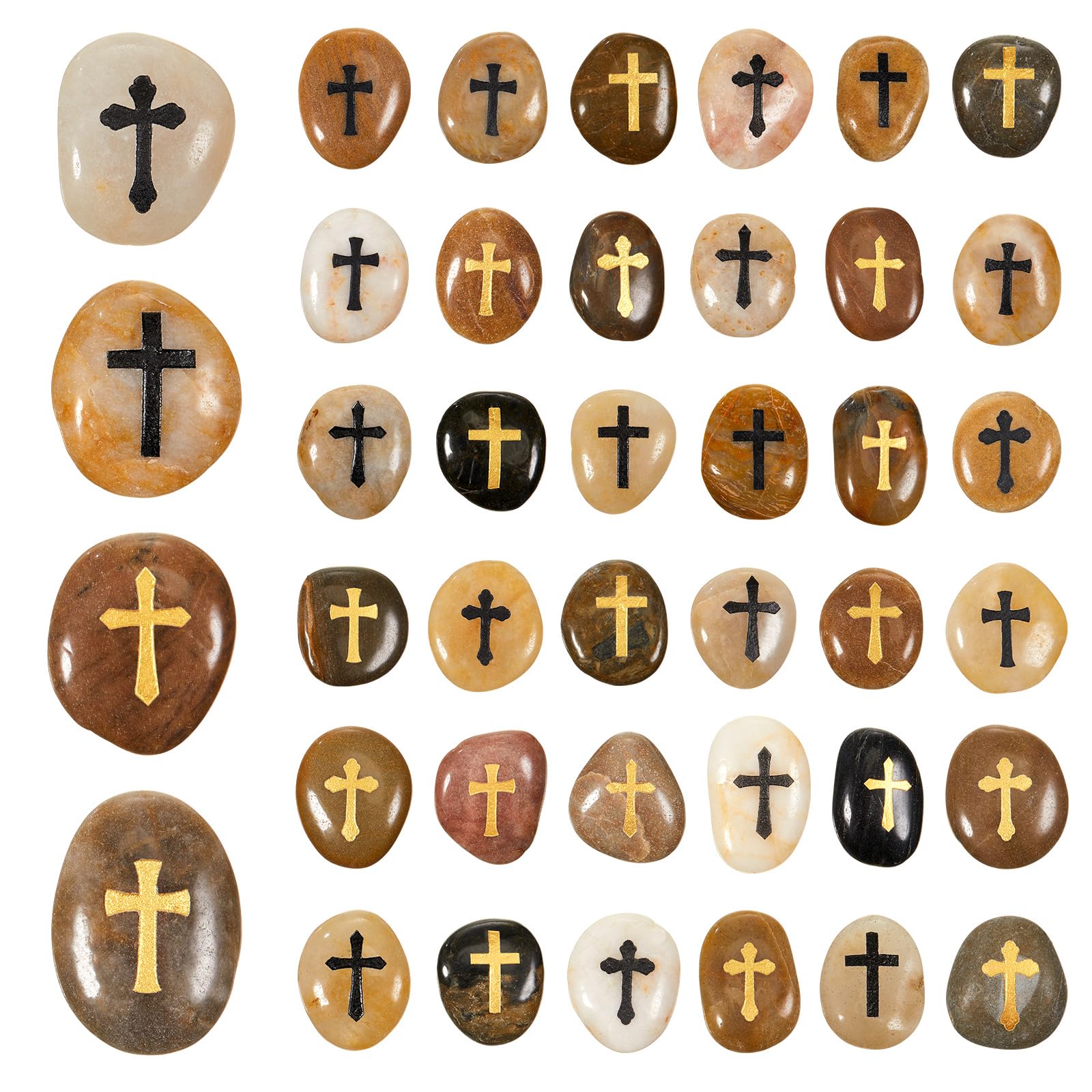 Fabbay front packaging showing 40 engraved cross stones and clear presentation