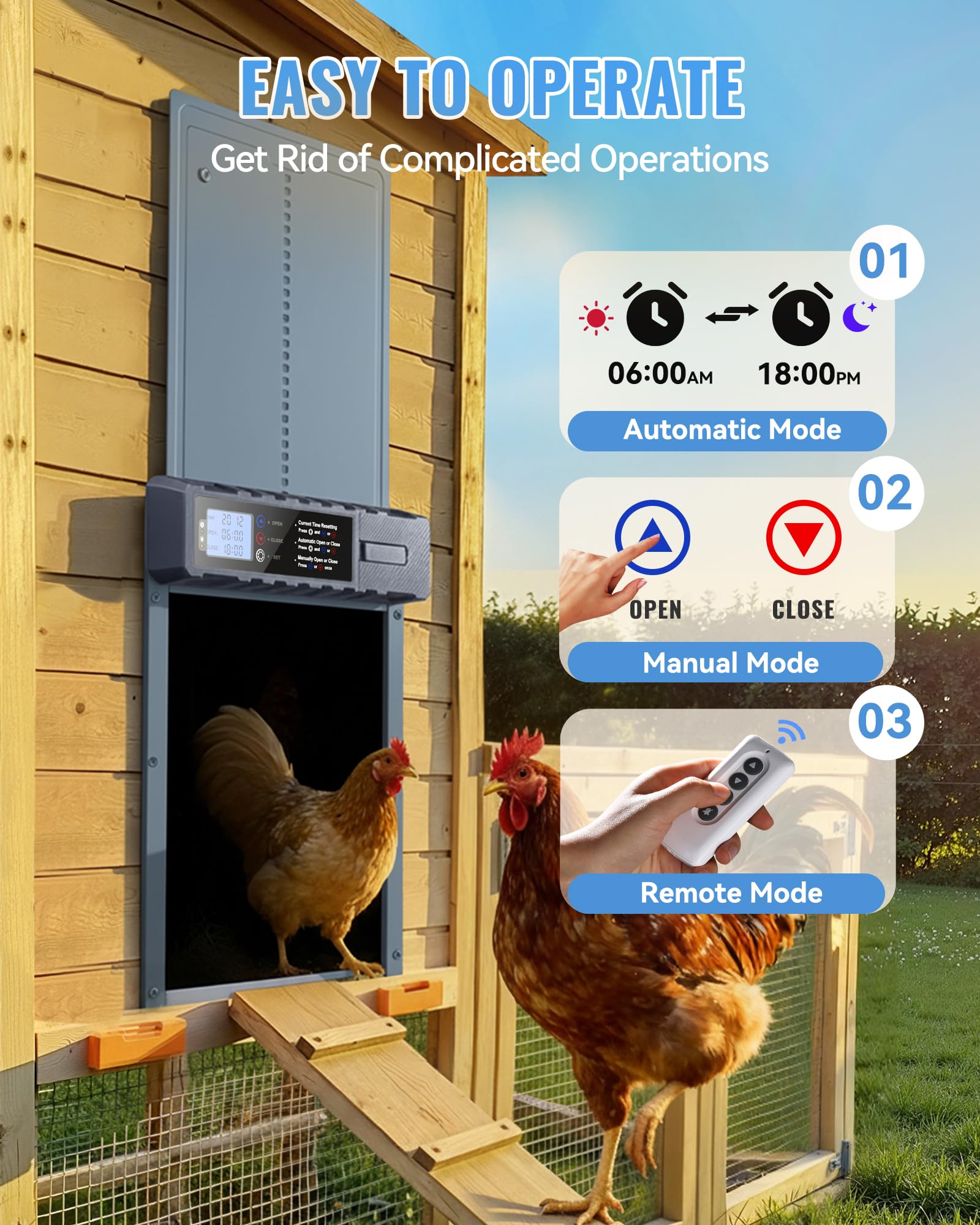 FabStyl door fully open displaying XL passageway for comfortable bird movement
