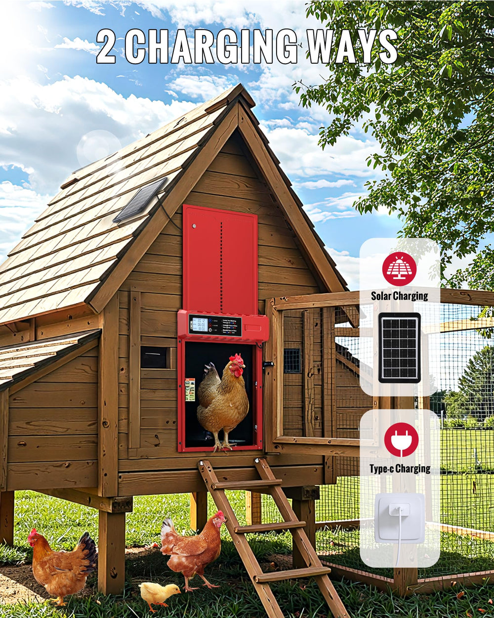 FabStyl door open with hen passing showing smooth, stress-free entry