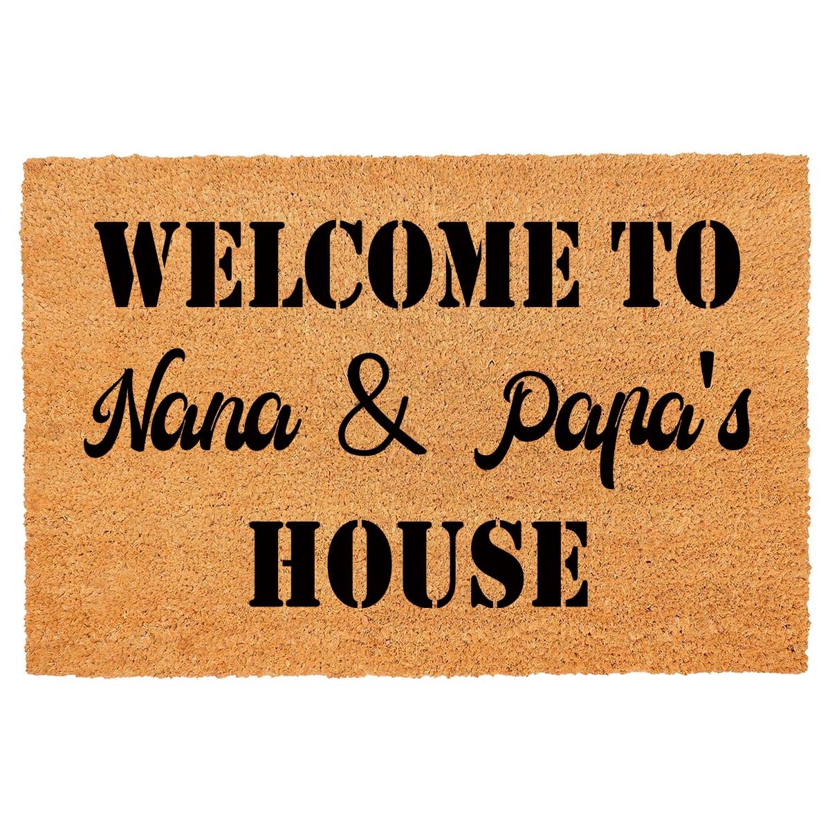 FAGGMY front view welcome nana and papa sign greets guests and keeps entry tidy